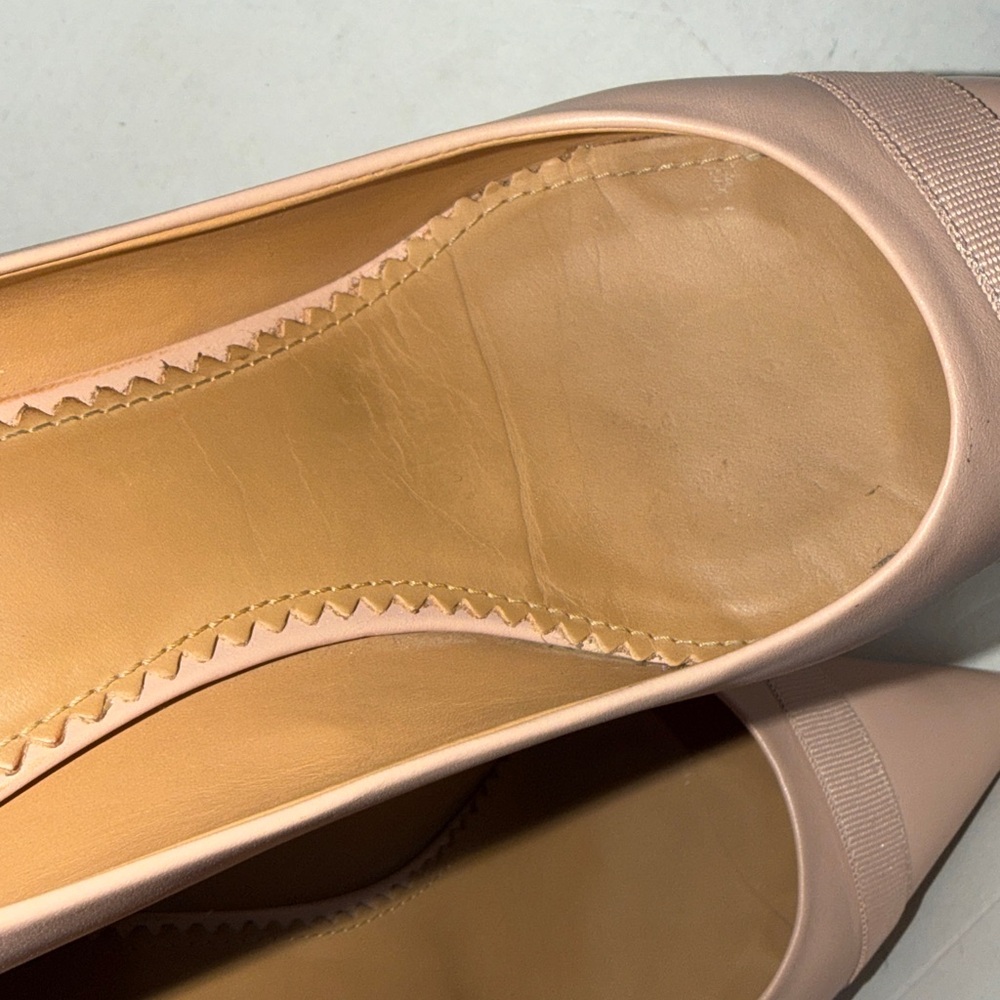 SOLD🔥🔥🔥Tory Burch Penelope Grosgrain Cap-Toe Pink Patent Leather Heels Pumps - Picture 7 of 12